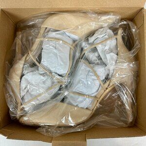 New in Box Zara Basic Faux Suede Heels, Tan, Size 37